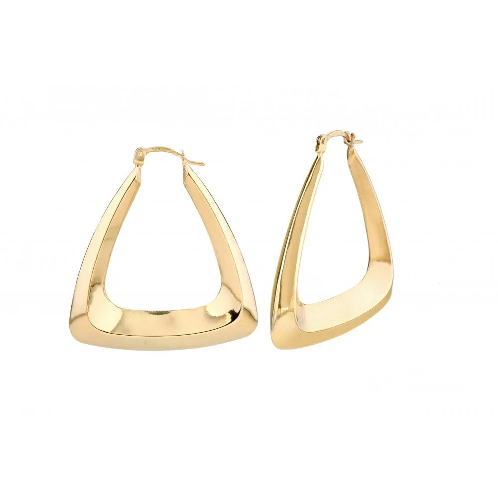 9ct Yellow Gold Basket Creole Earrings