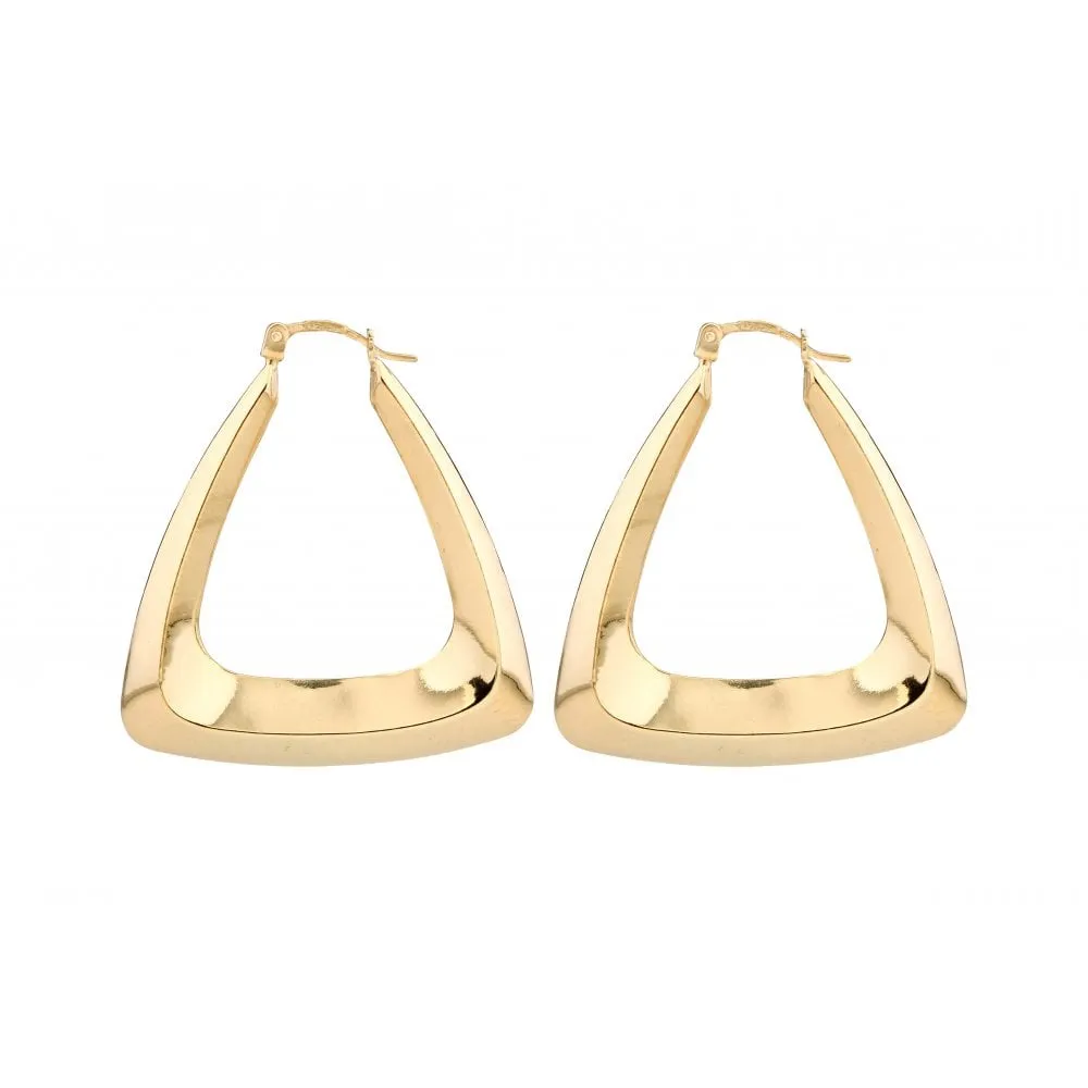 9ct Yellow Gold Basket Creole Earrings