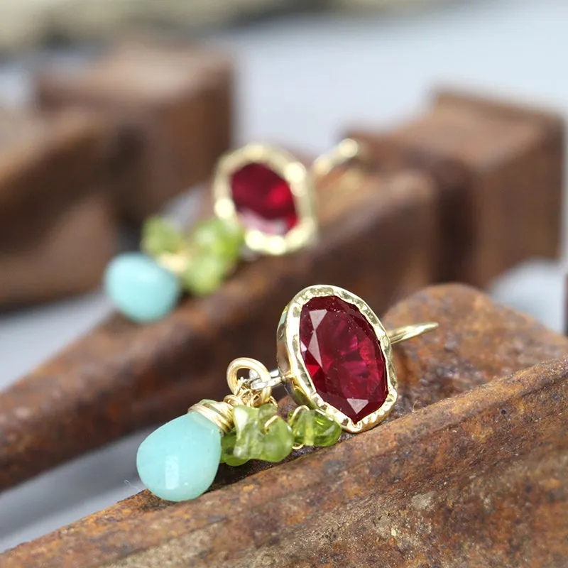 9K Gold Cubic Zirconia Eye Earrings