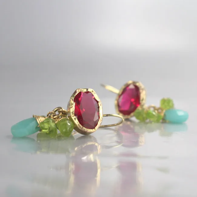 9K Gold Cubic Zirconia Eye Earrings