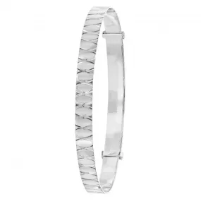Acotis Silver Expandable Bangle Round Dia Cut G4411
