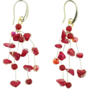 Akha Floating Earrings in Lava Rocks