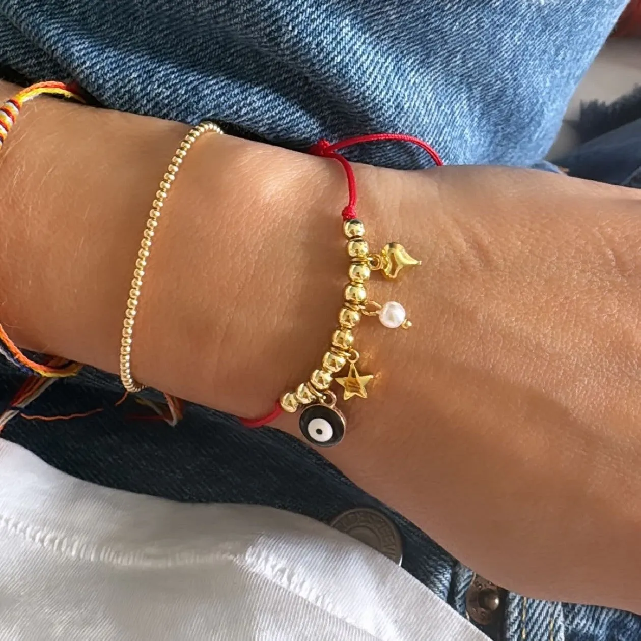 Alexa Leigh - Red String Bracelet in Gold