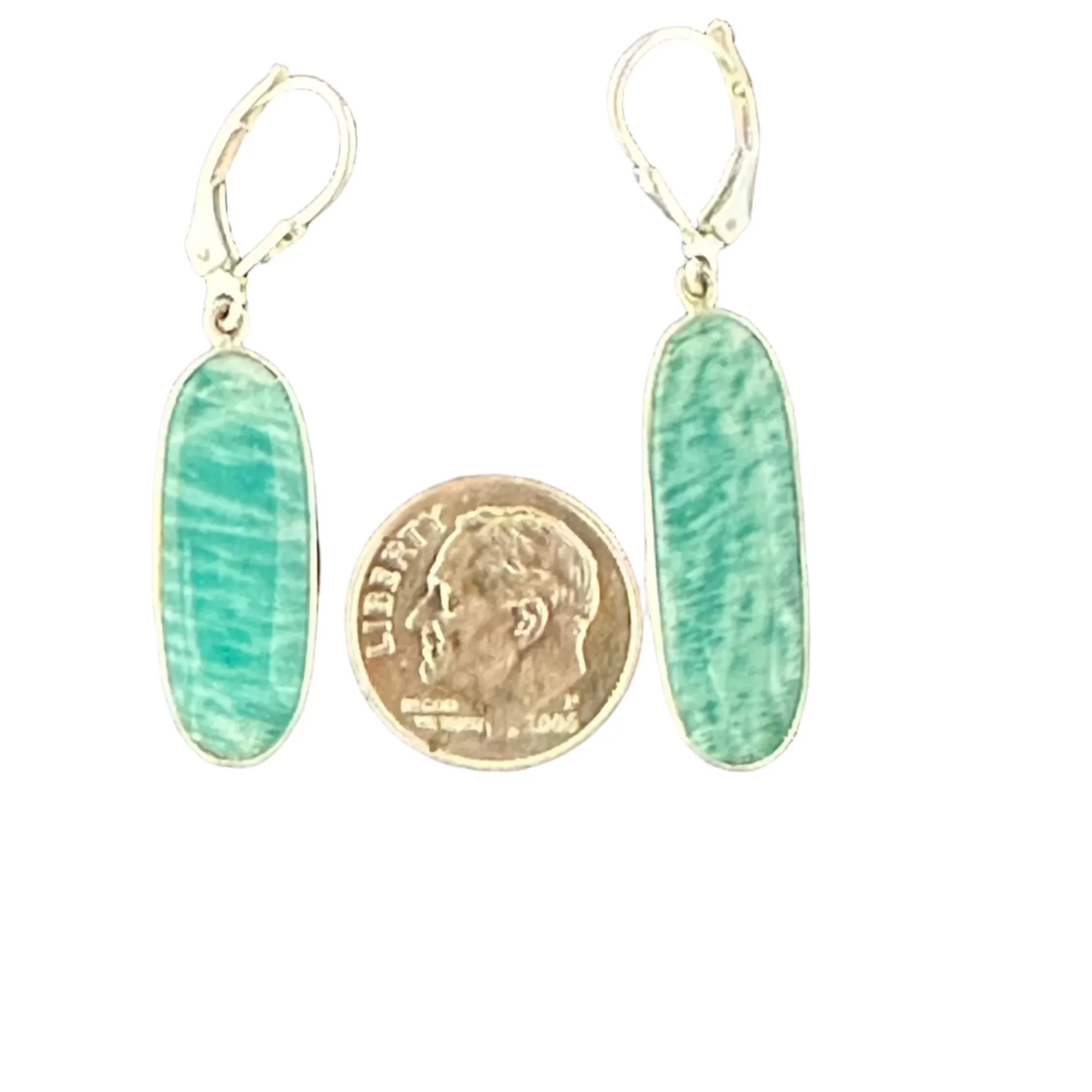 Amazonite Dangle Earrings Pierced Sterling Silver