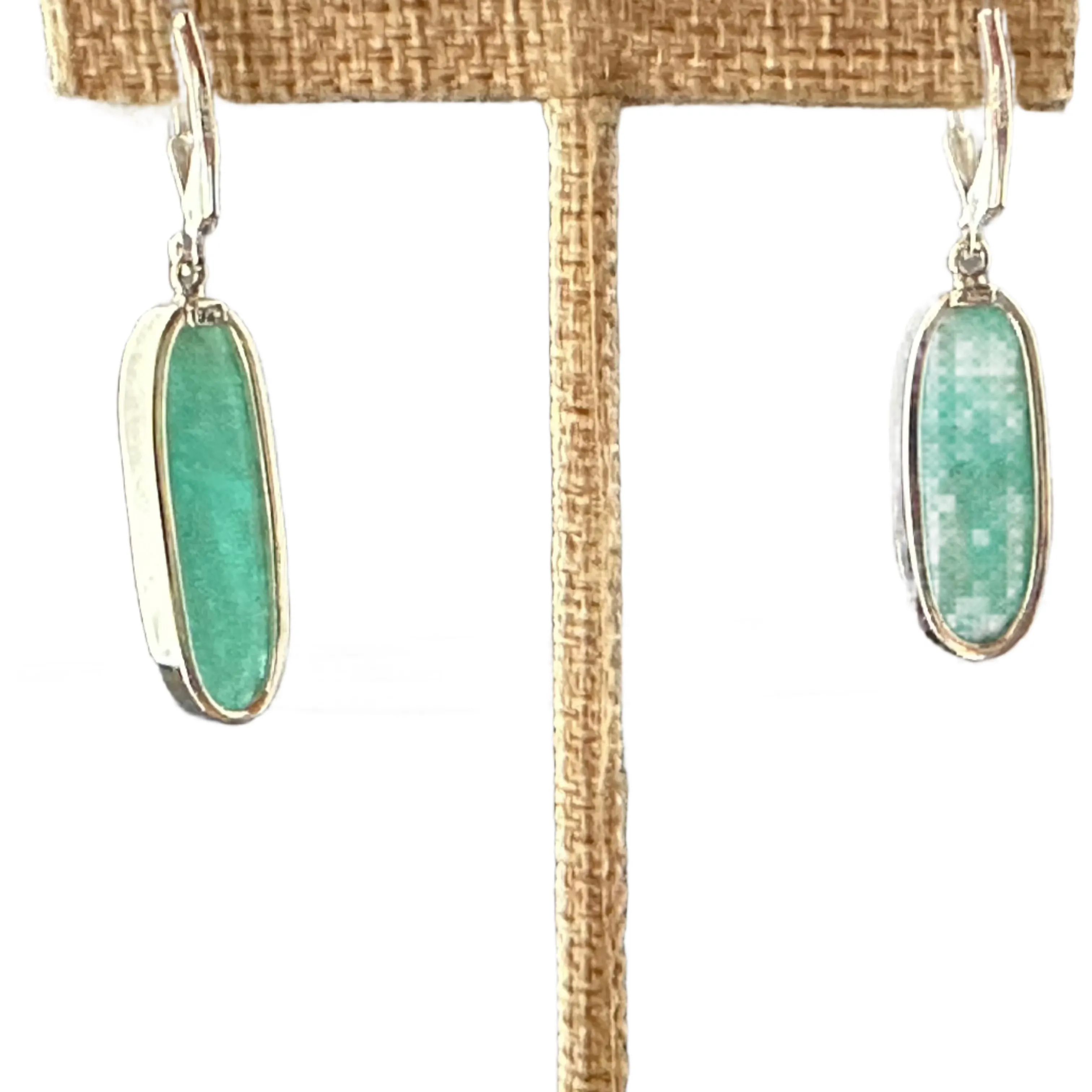 Amazonite Dangle Earrings Pierced Sterling Silver