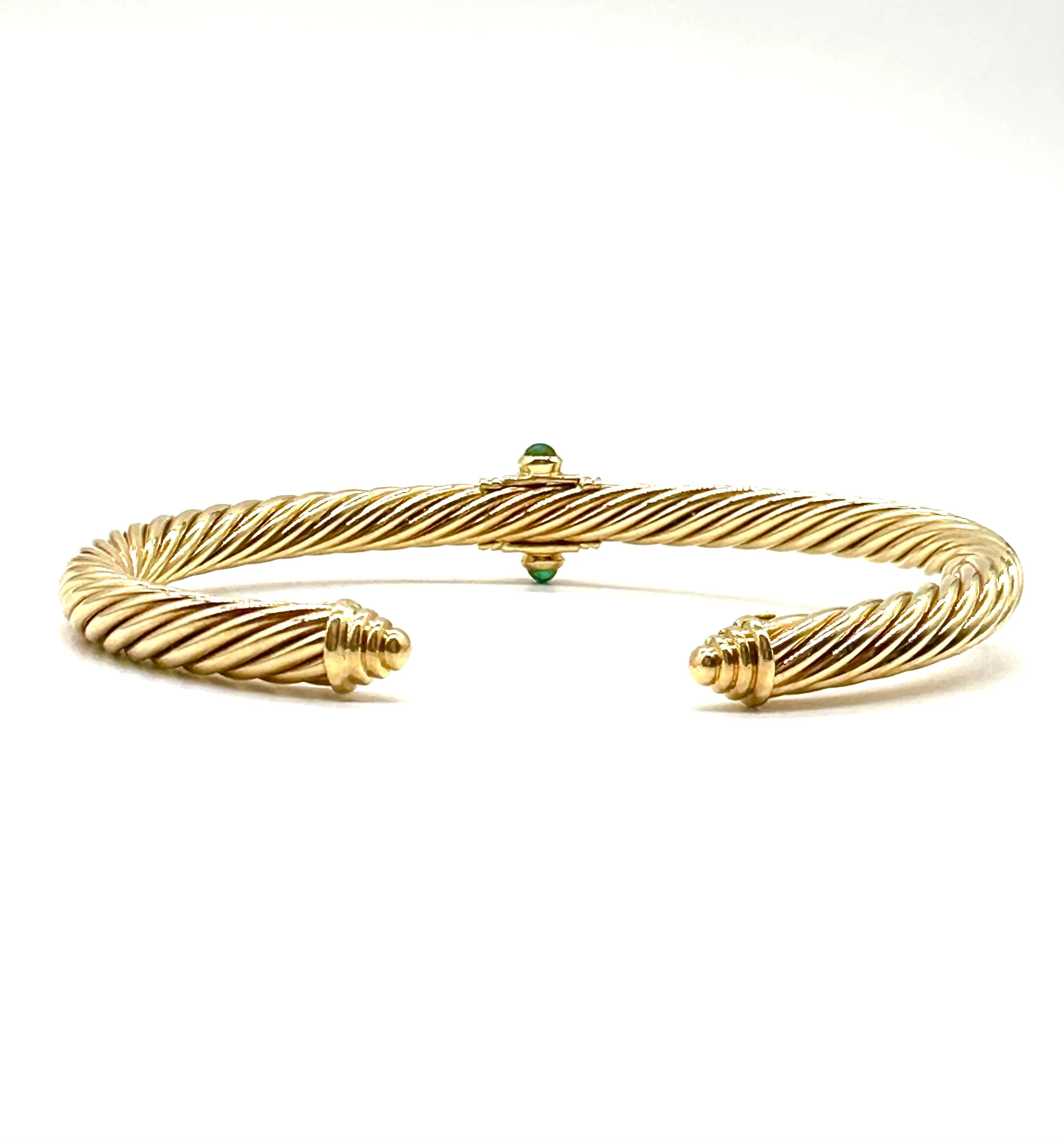 Amethyst and emerald David Yurman Renaissance gold cuff bracelet