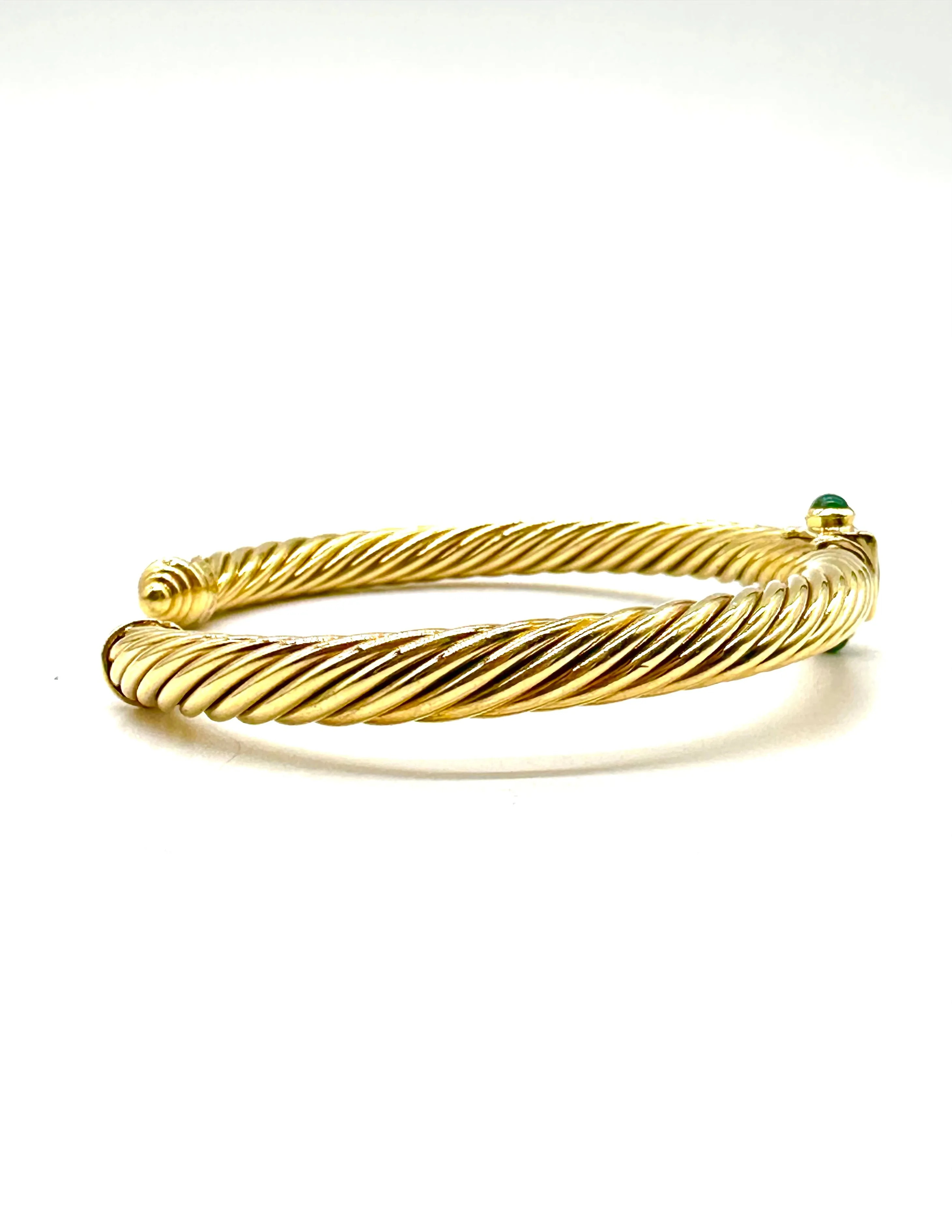 Amethyst and emerald David Yurman Renaissance gold cuff bracelet