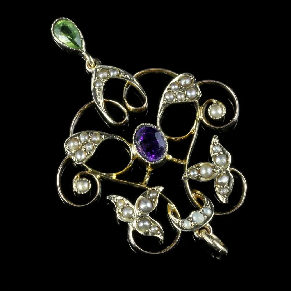 Antique Victorian Suffragette Pendant Circa 1900 9Ct Yellow Gold