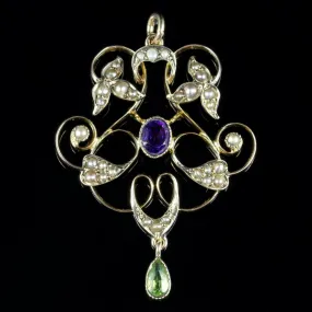 Antique Victorian Suffragette Pendant Circa 1900 9Ct Yellow Gold