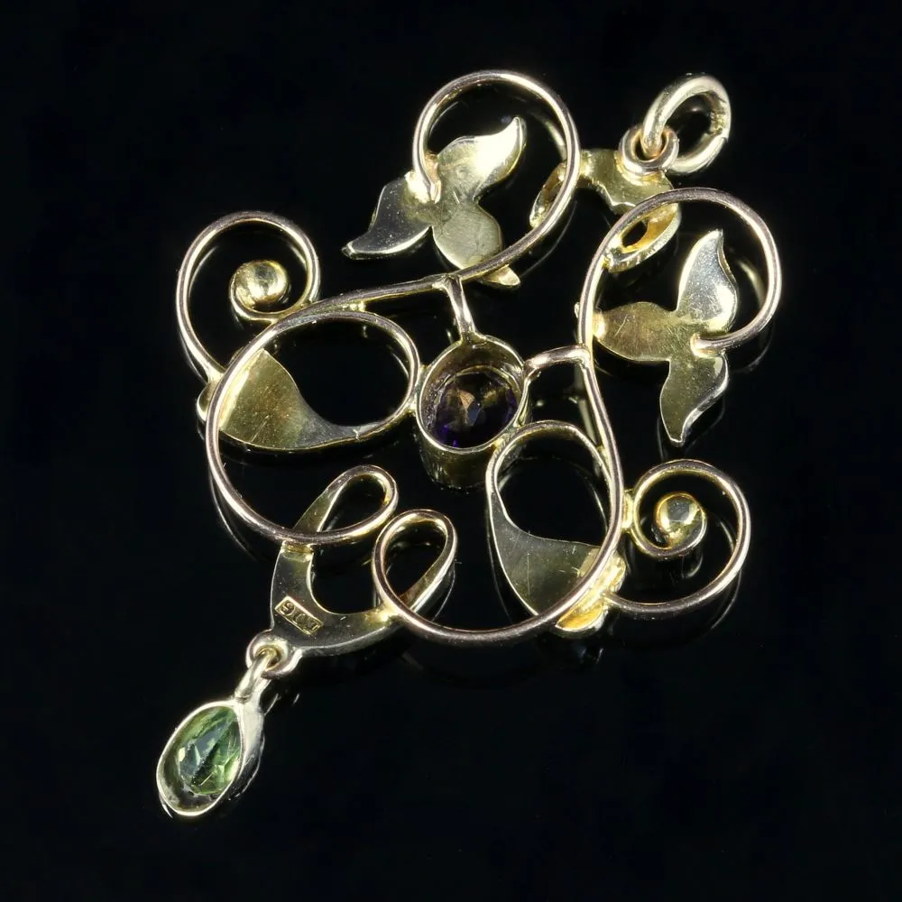 Antique Victorian Suffragette Pendant Circa 1900 9Ct Yellow Gold