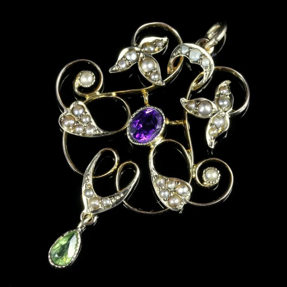 Antique Victorian Suffragette Pendant Circa 1900 9Ct Yellow Gold