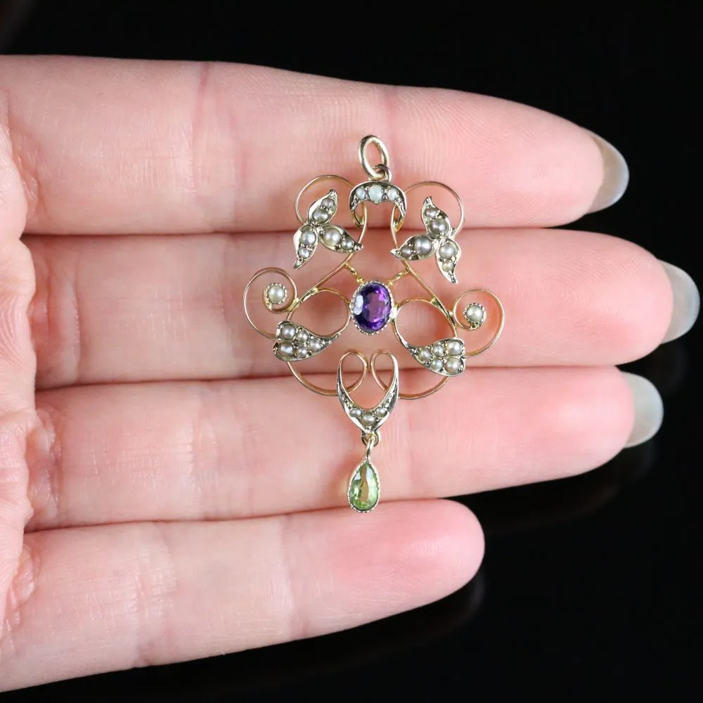 Antique Victorian Suffragette Pendant Circa 1900 9Ct Yellow Gold