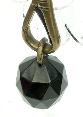 Antique Whitby Jet Faceted Watch Fob • Victorian Mourning Fob
