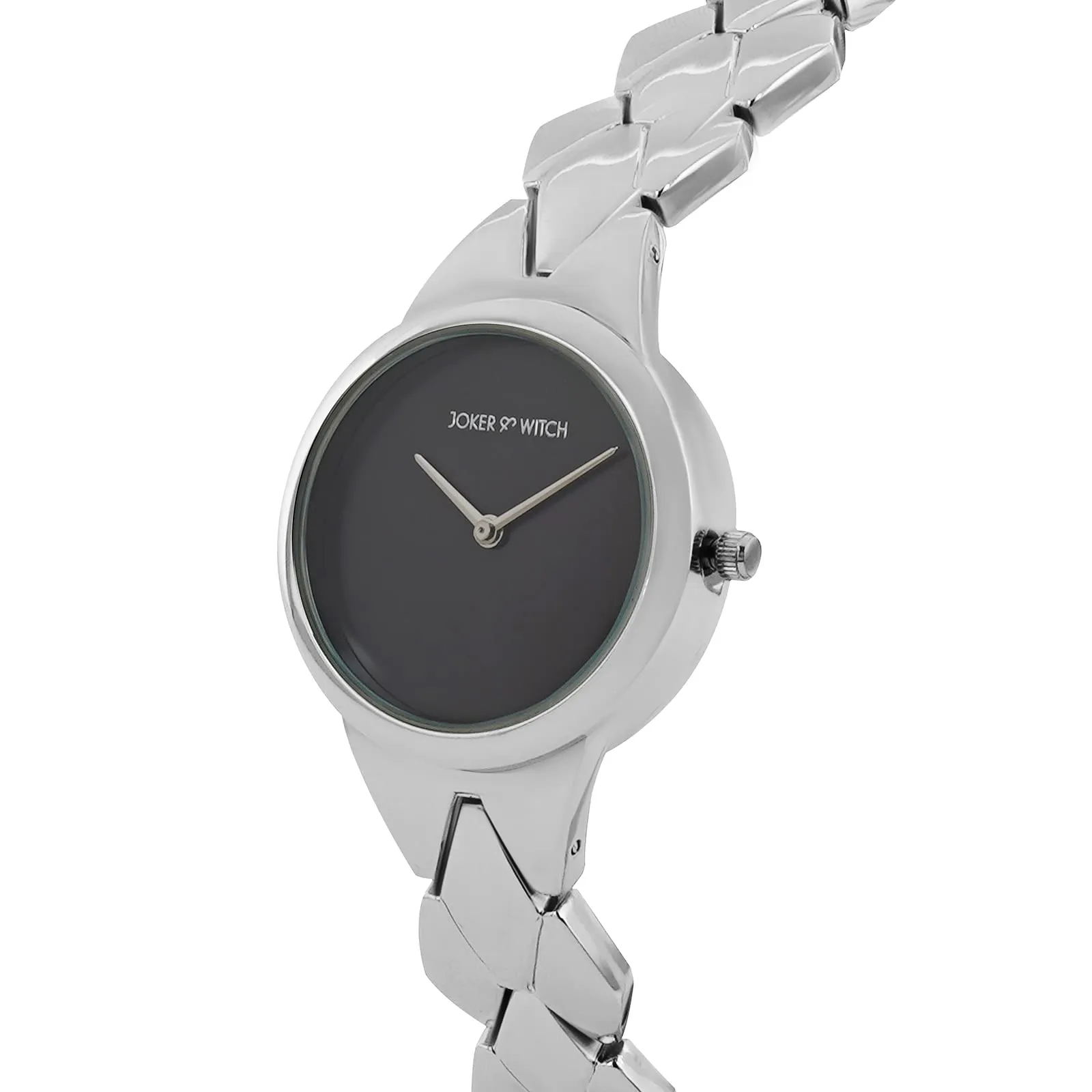 Athens Black Dial Silver Metallic Link Strap Analog Women's Watch