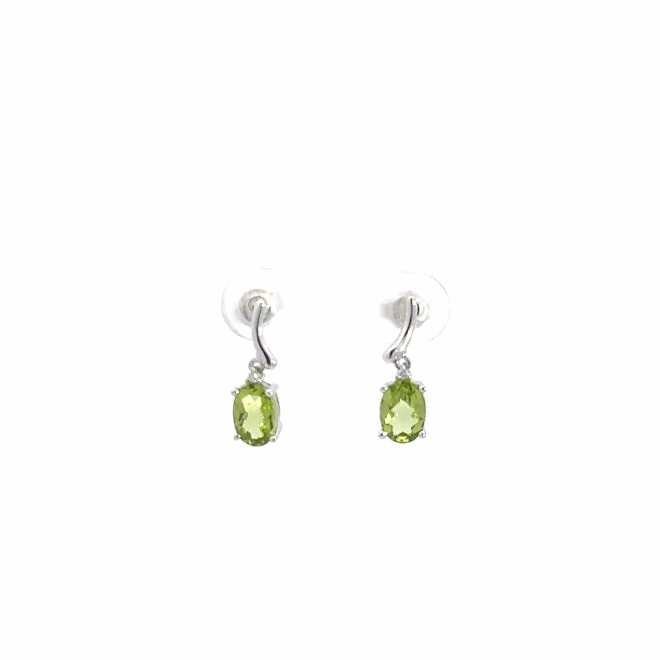 Baikalla™ Classic 14k White Gold Peridot Dangle Earrings
