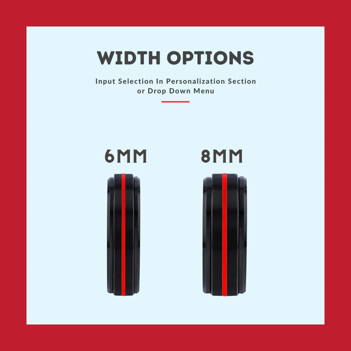 BATMOBILE | Black Ring, Black Tungsten Ring, Red Groove, Stepped Edge