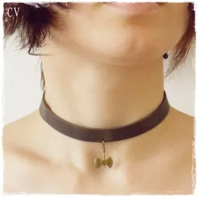 Battle Axe Leather Choker