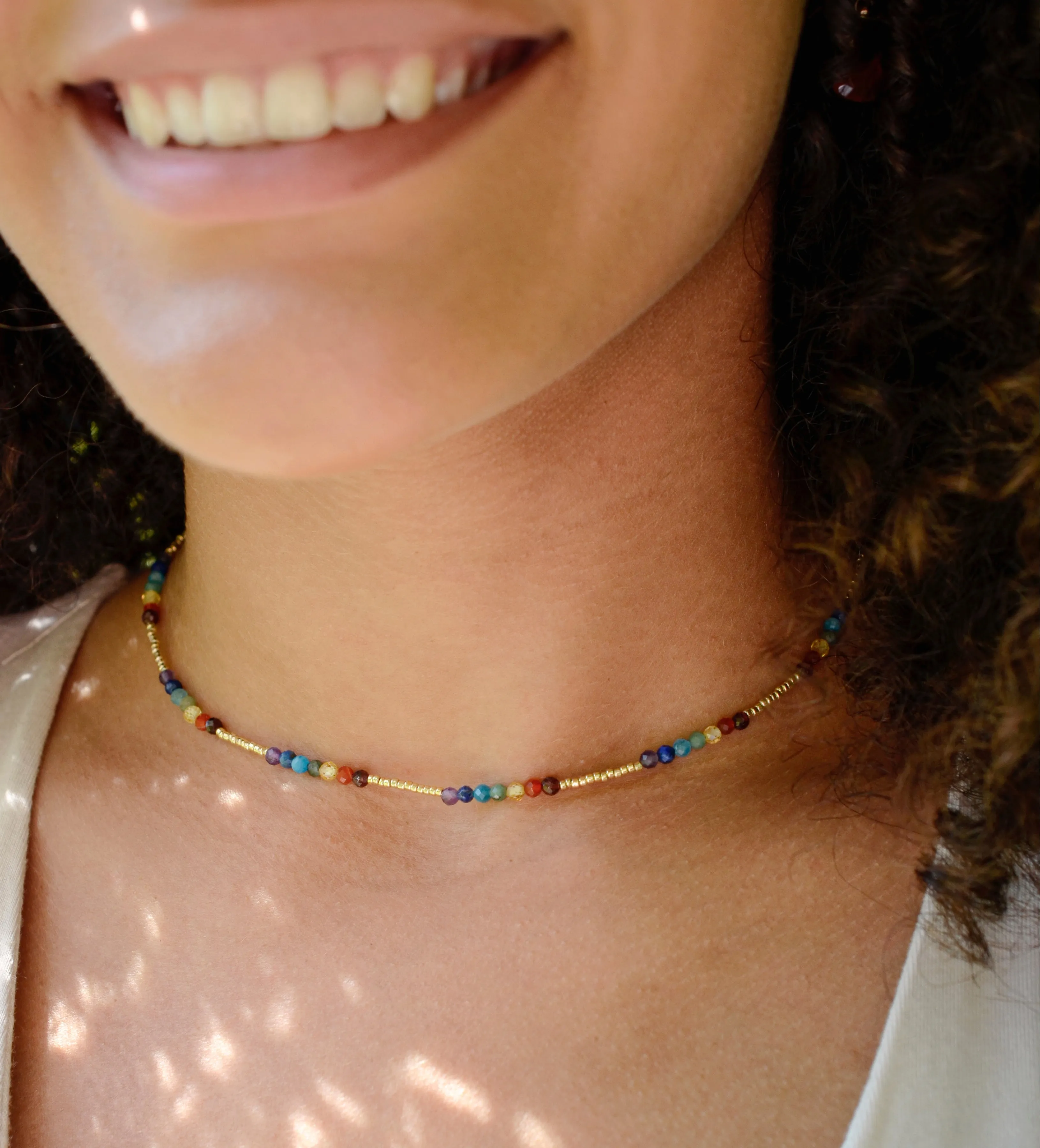 Beaded Rainbow Chakra Necklace