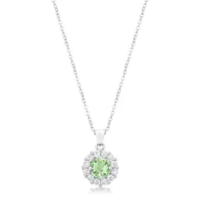 Belle Peridot Green Round Halo Pendant | 3.2ct
