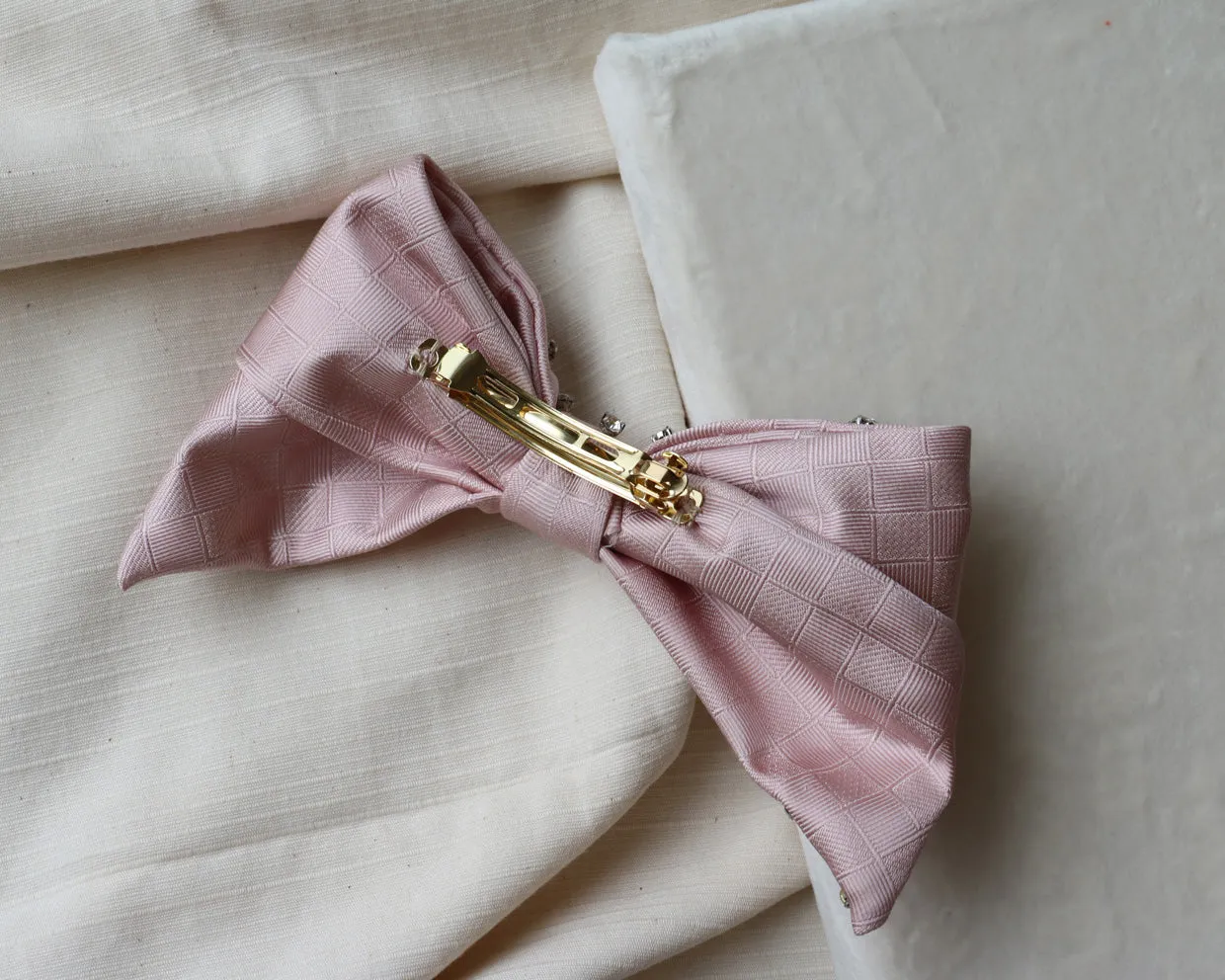 Big Ribbon Barrette Pink