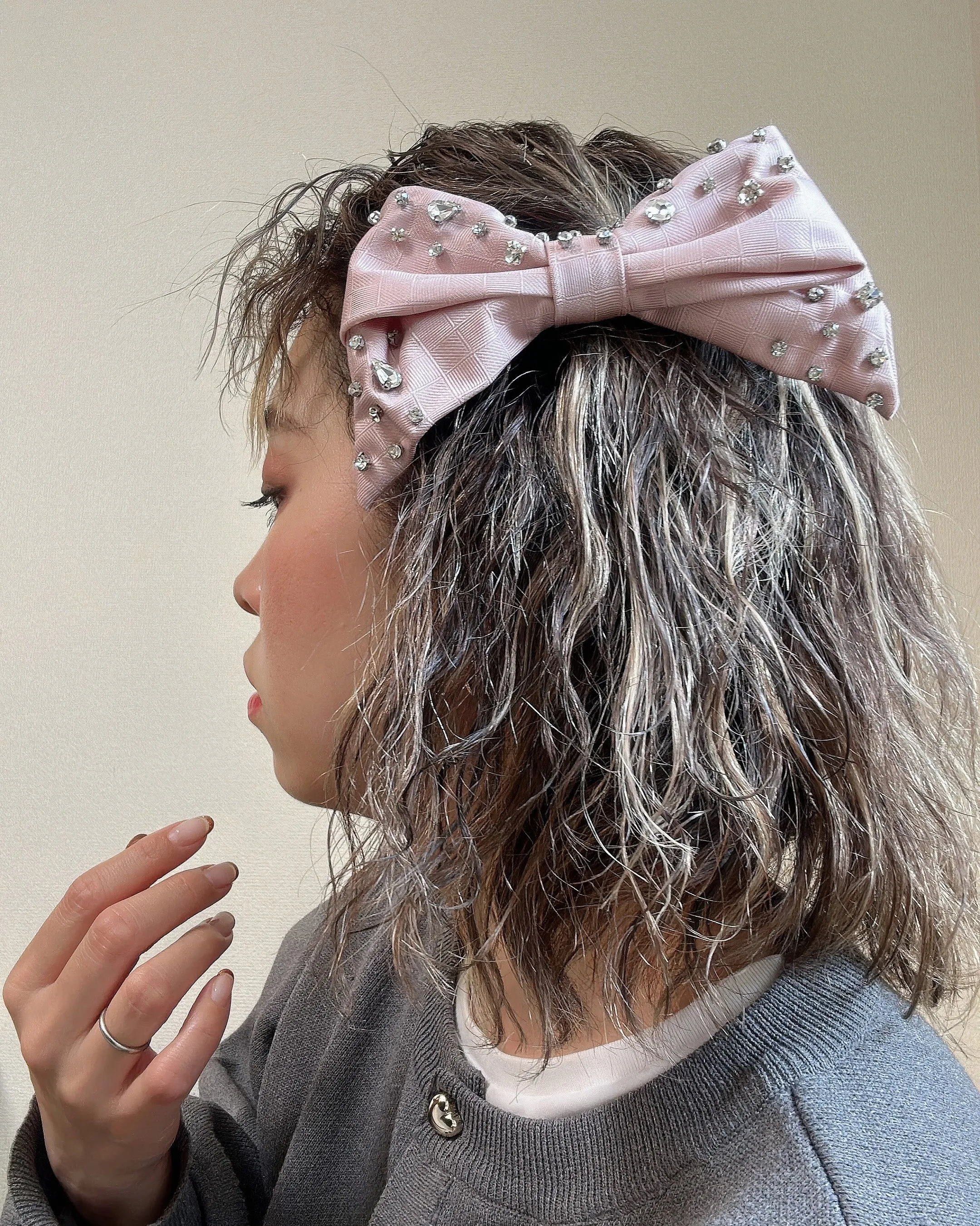 Big Ribbon Barrette Pink