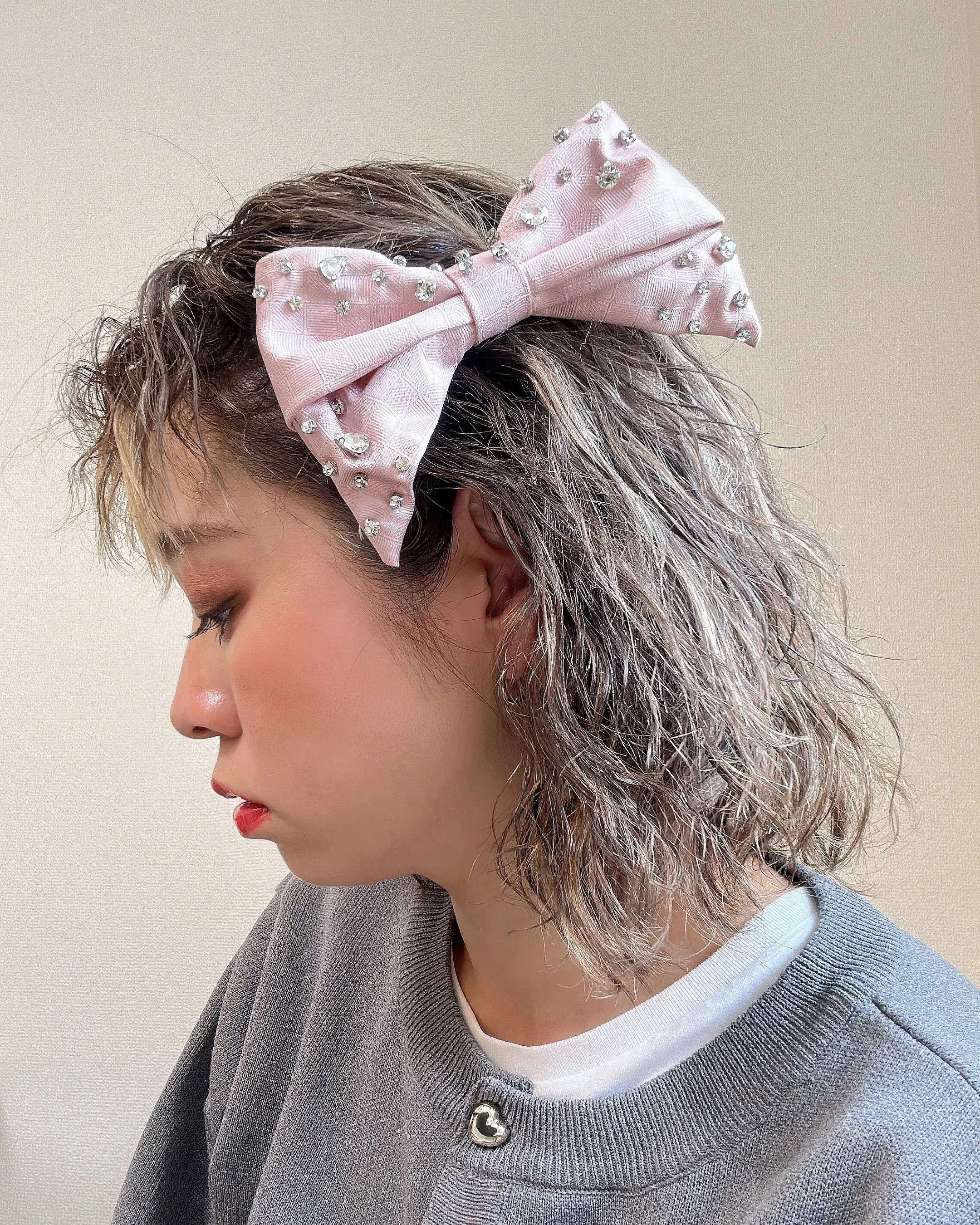 Big Ribbon Barrette Pink