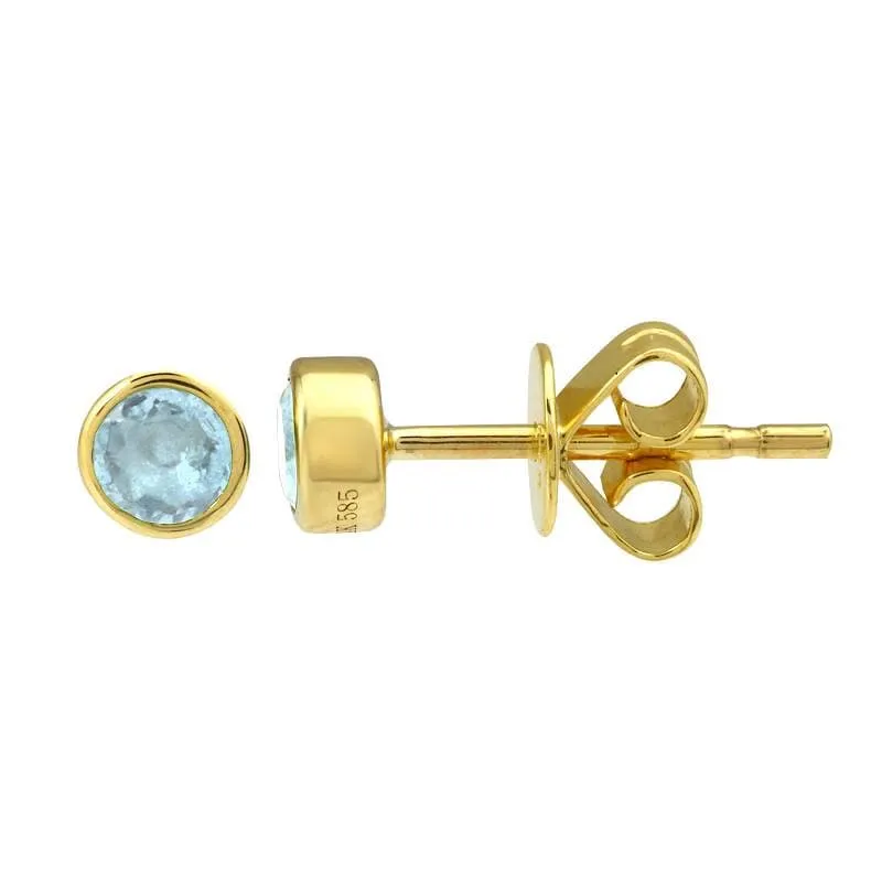 Birthstone Bezel Stud Earrings