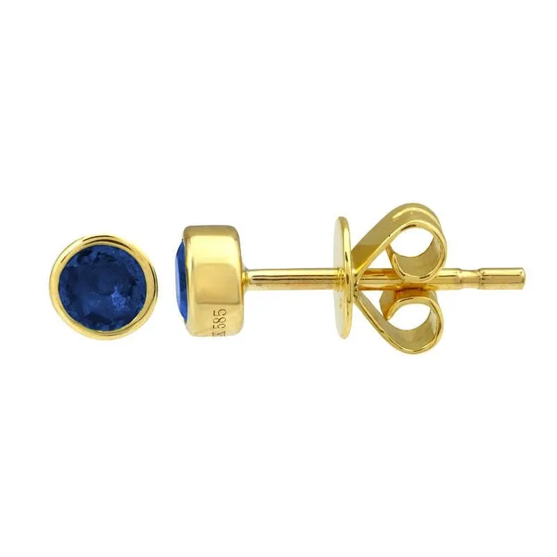Birthstone Bezel Stud Earrings