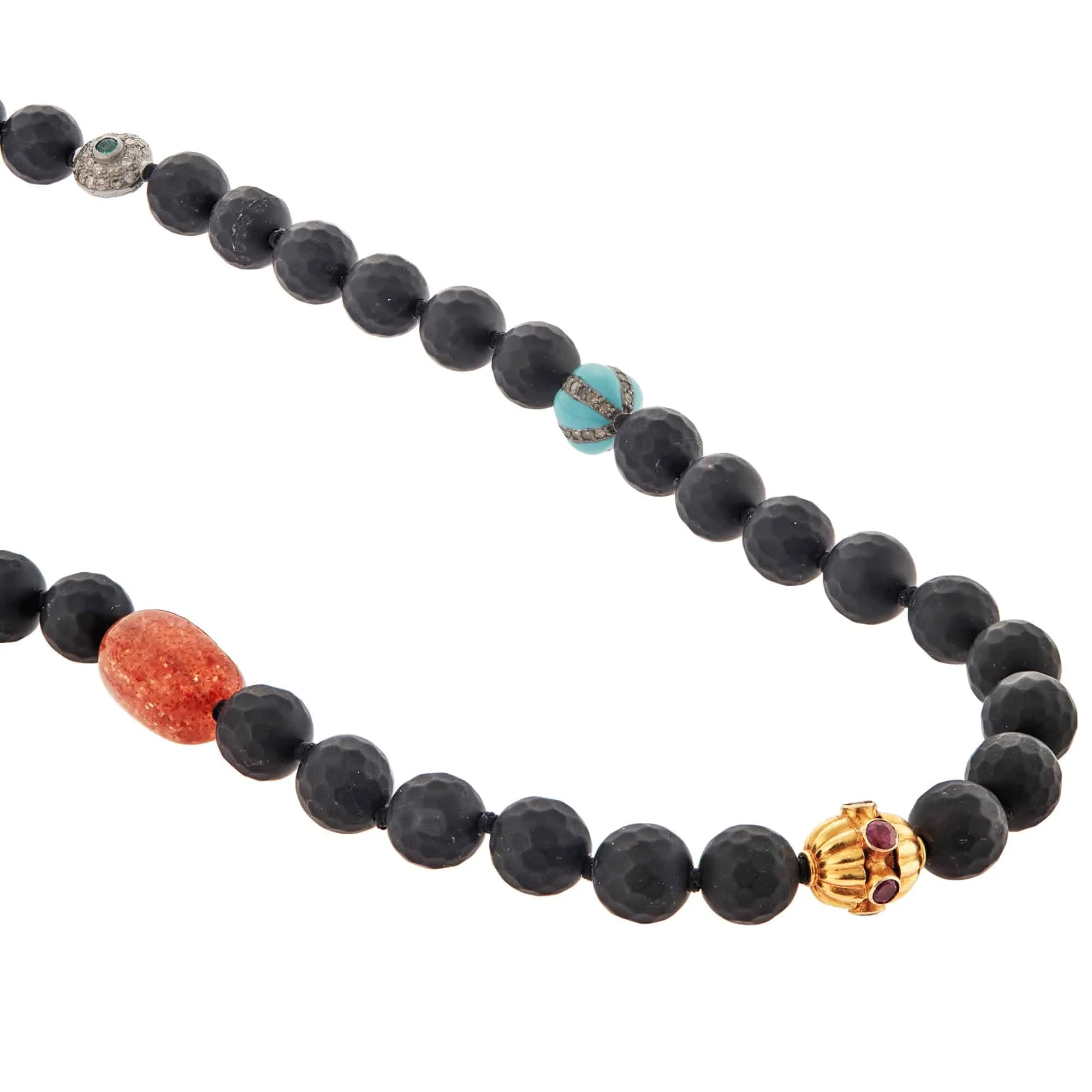 Black Onyx Matte Necklace 74 (45cm)