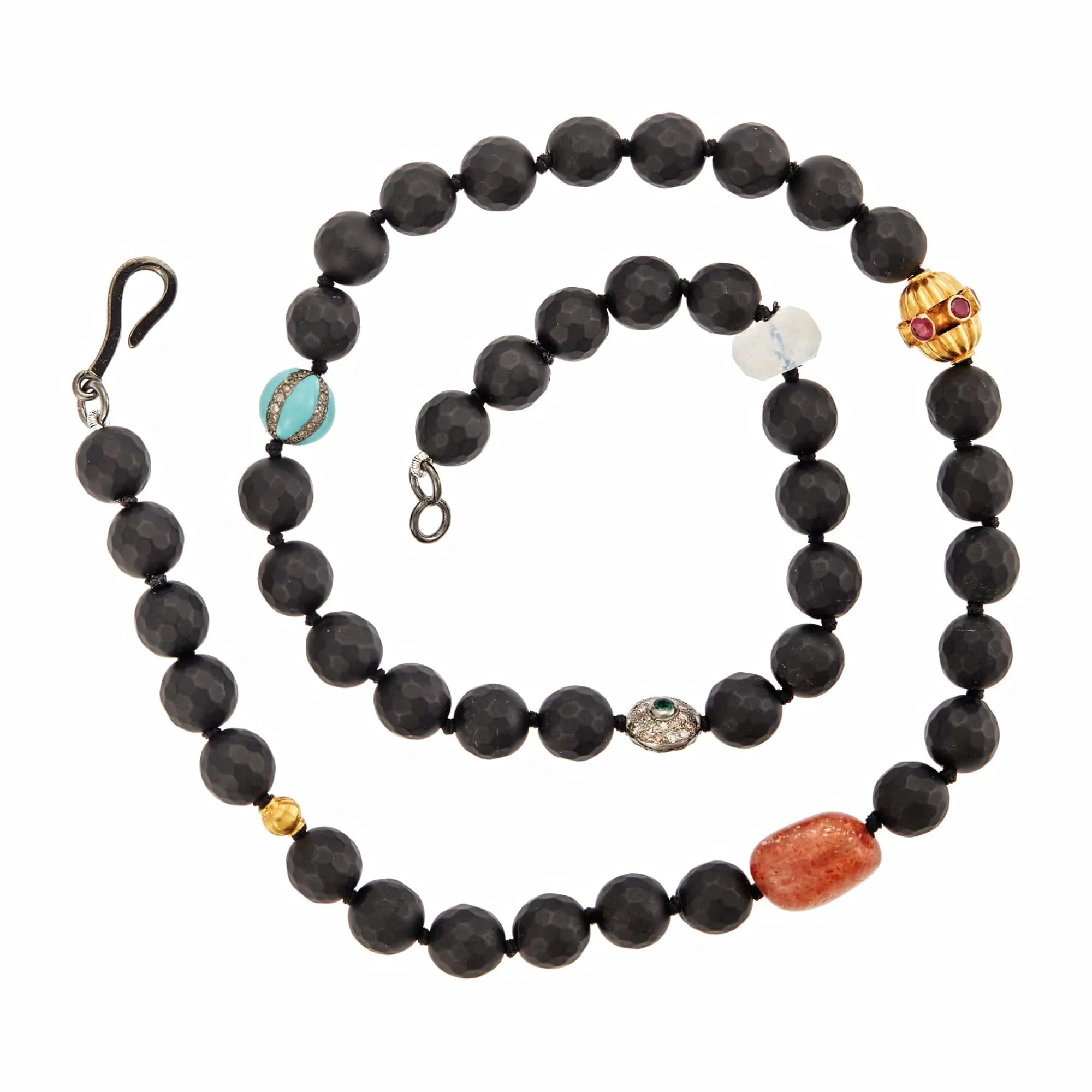 Black Onyx Matte Necklace 74 (45cm)