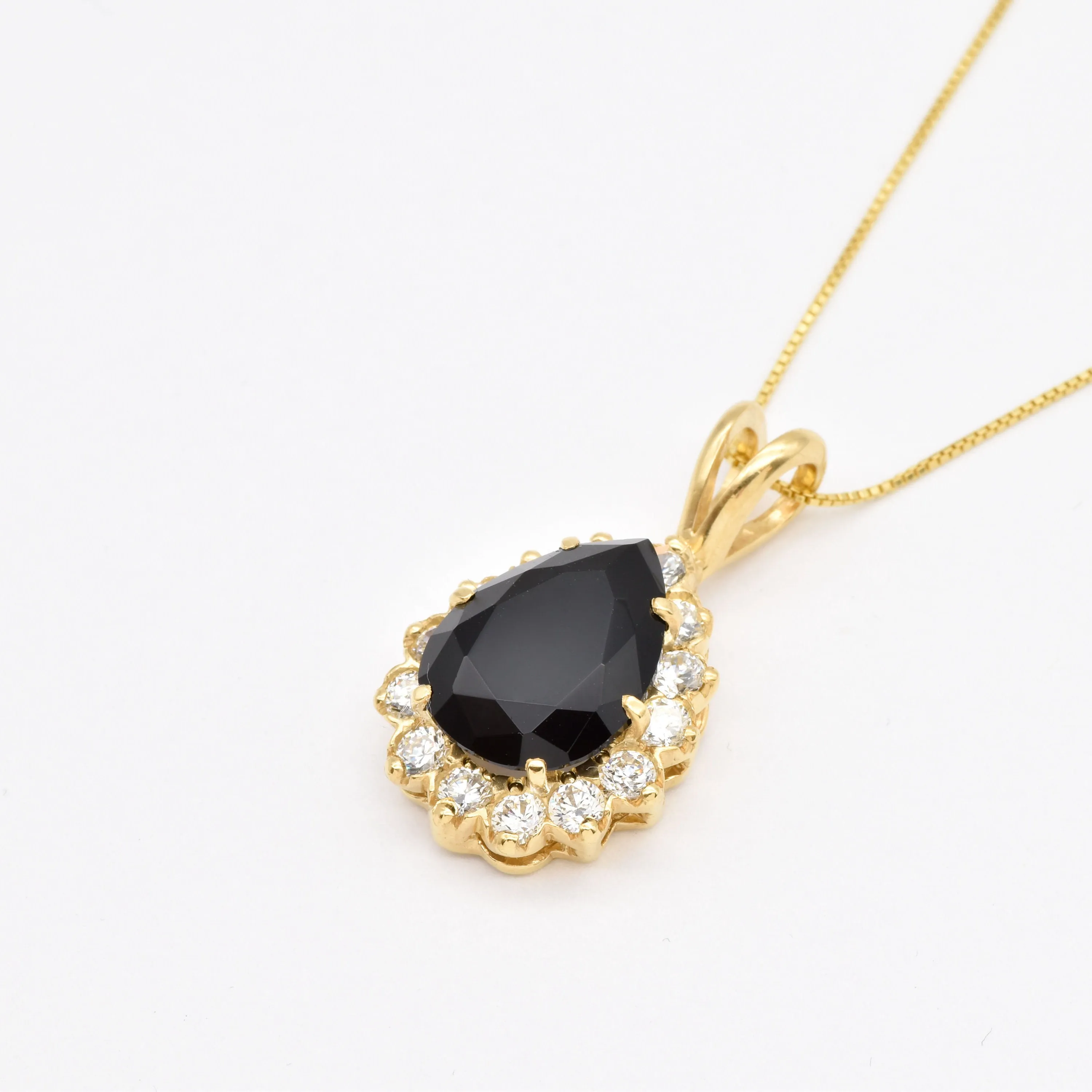 Black Onyx Pendant - Natural Onyx Necklace - Black Gemstone Pendant