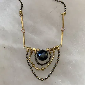 Black Spinel Drape Necklace