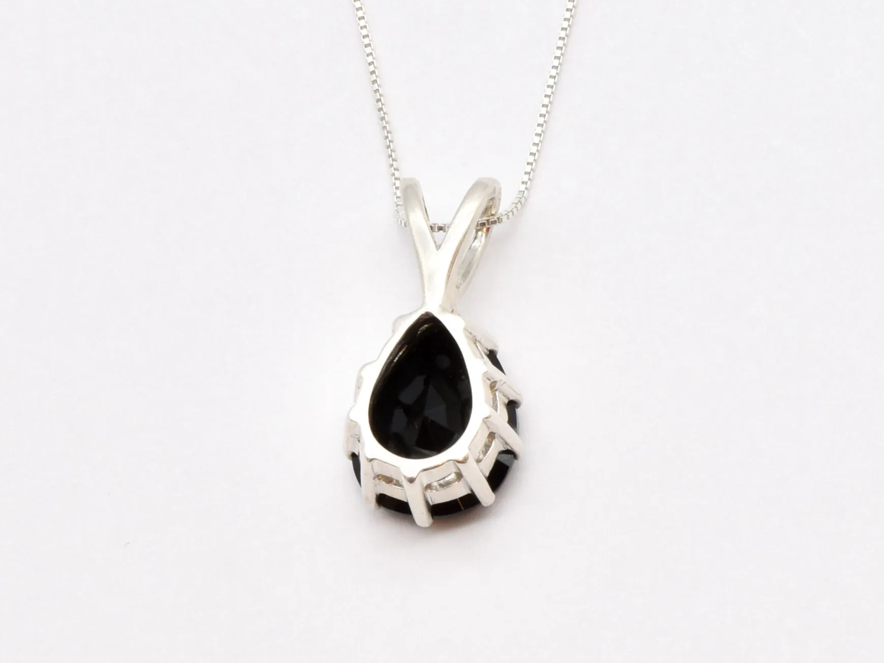 Black Teardrop Pendant - Natural Onyx Necklace, Large Black Pendant