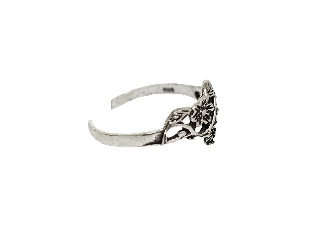 Blossom Toe Ring - Sterling Silver