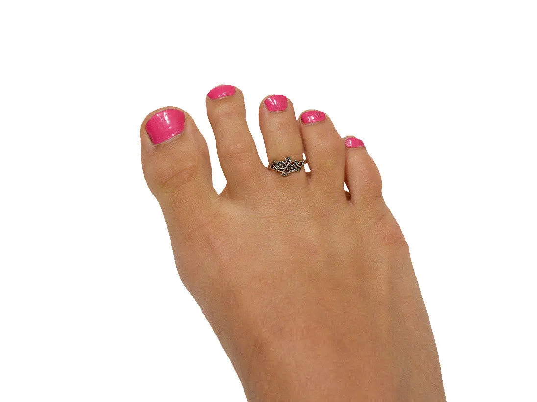 Blossom Toe Ring - Sterling Silver