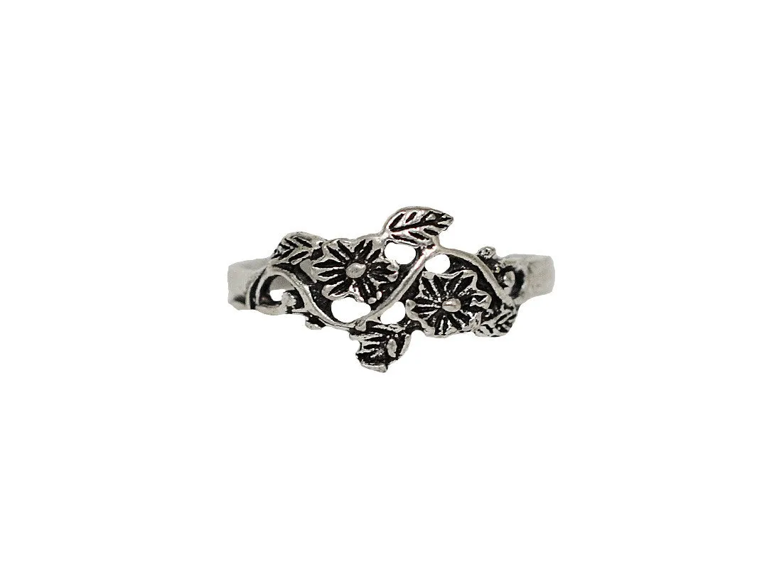 Blossom Toe Ring - Sterling Silver