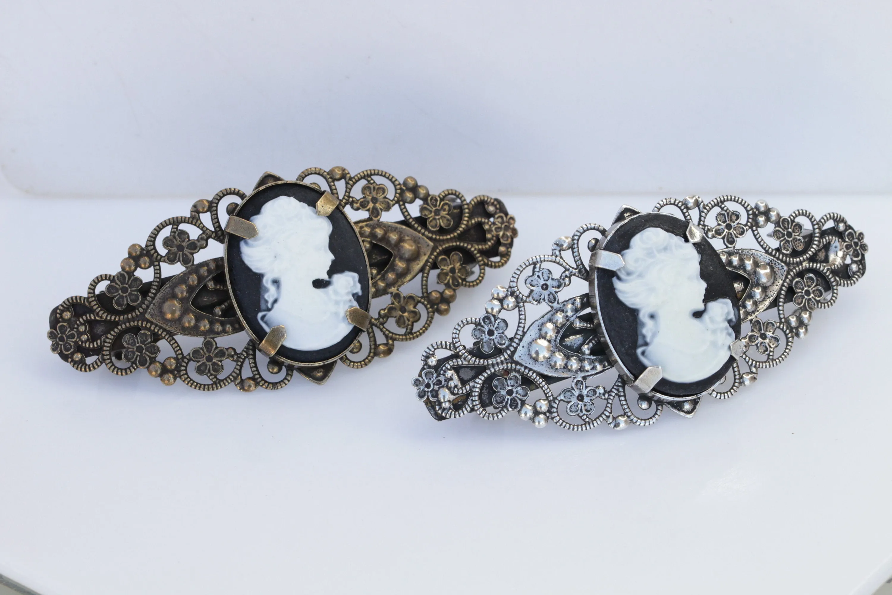 Blue CAMEO HAIR BARRETTE