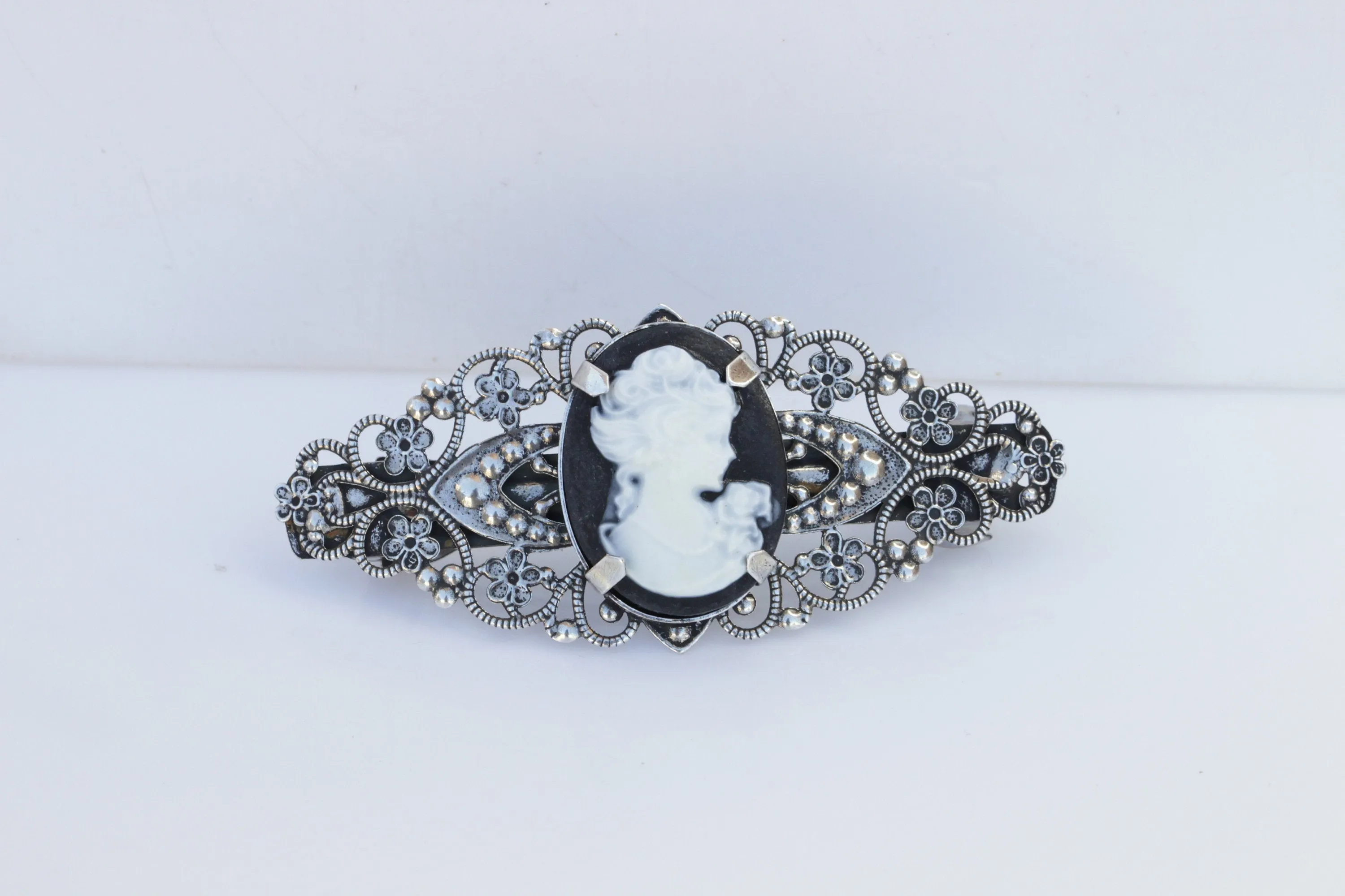 Blue CAMEO HAIR BARRETTE