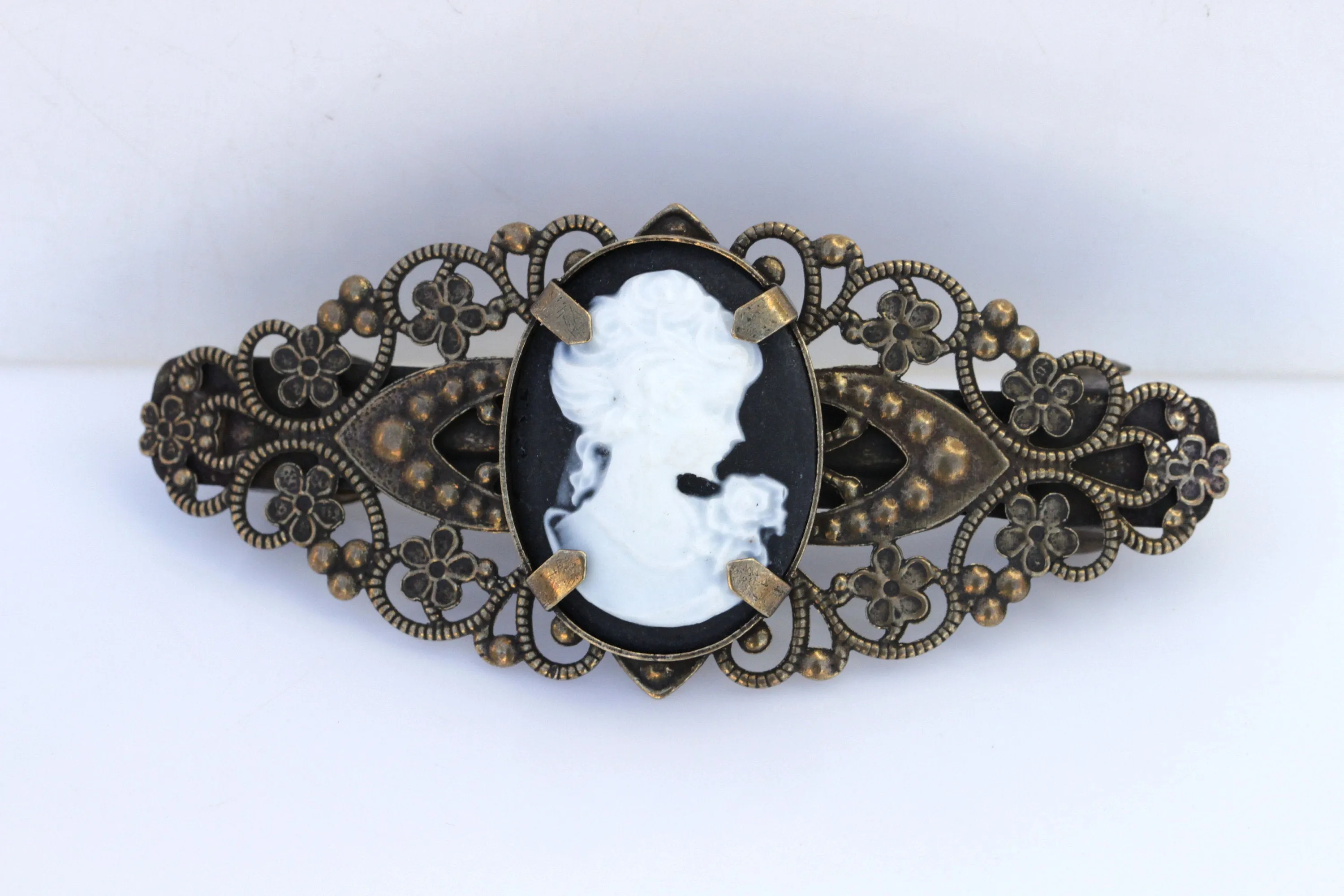 Blue CAMEO HAIR BARRETTE