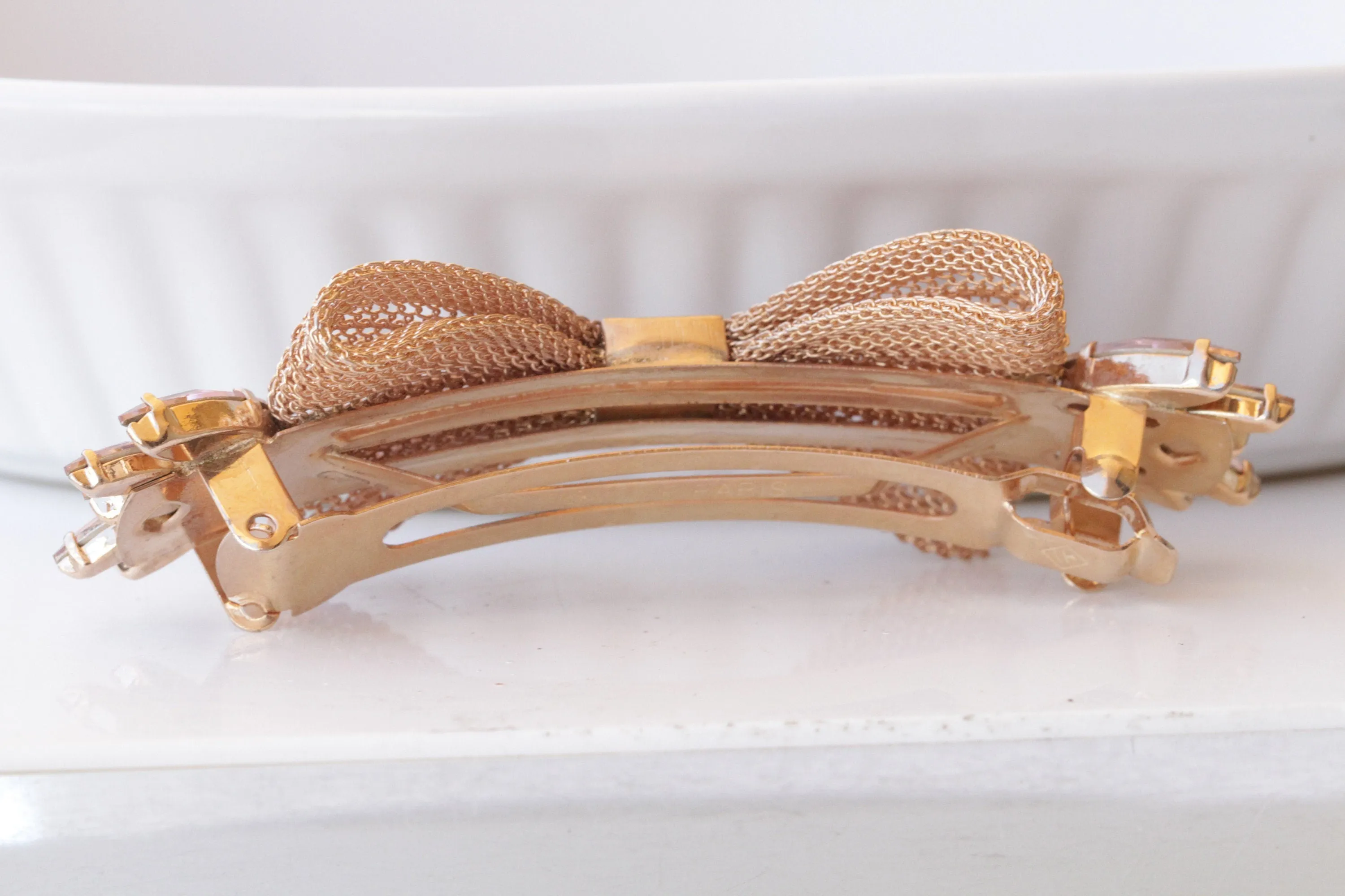 BLUSH BOW BARRETTE