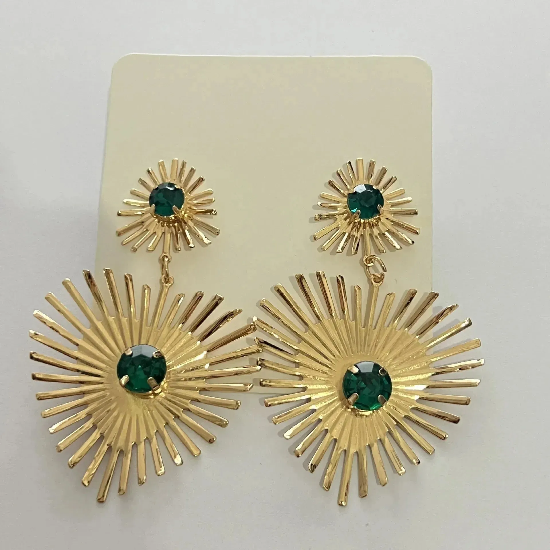Bohemian Sunflower Heart-shaped Earrings With Rhinestone Exaggerated Personality Love Earrings For Women Valentine's Day Jewelry
