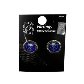 Buffalo Sabres Royal & Gold Stud Earrings