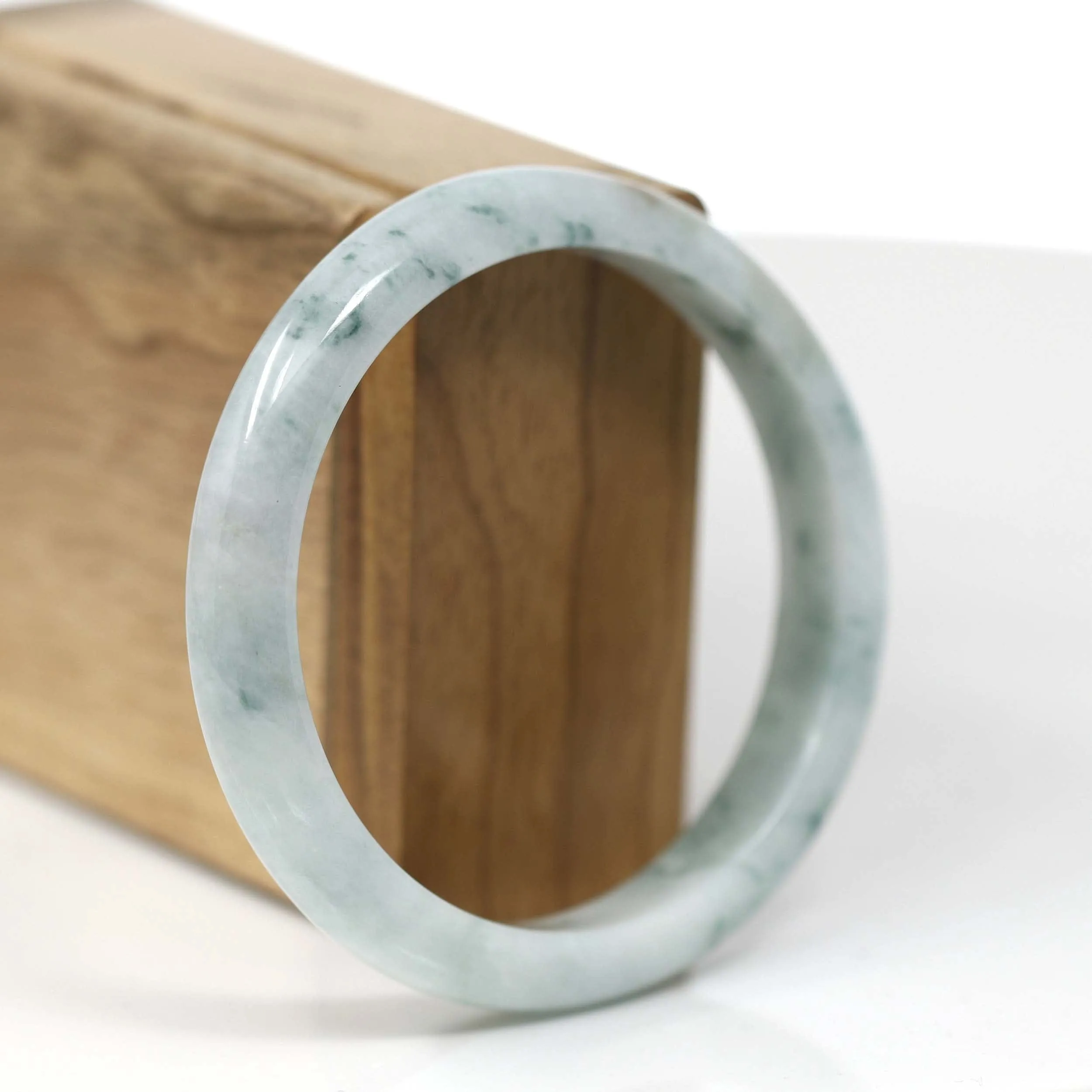 Burmese Blue-Green Jade Jadeite Bangle Bracelet (59.57 mm) T189