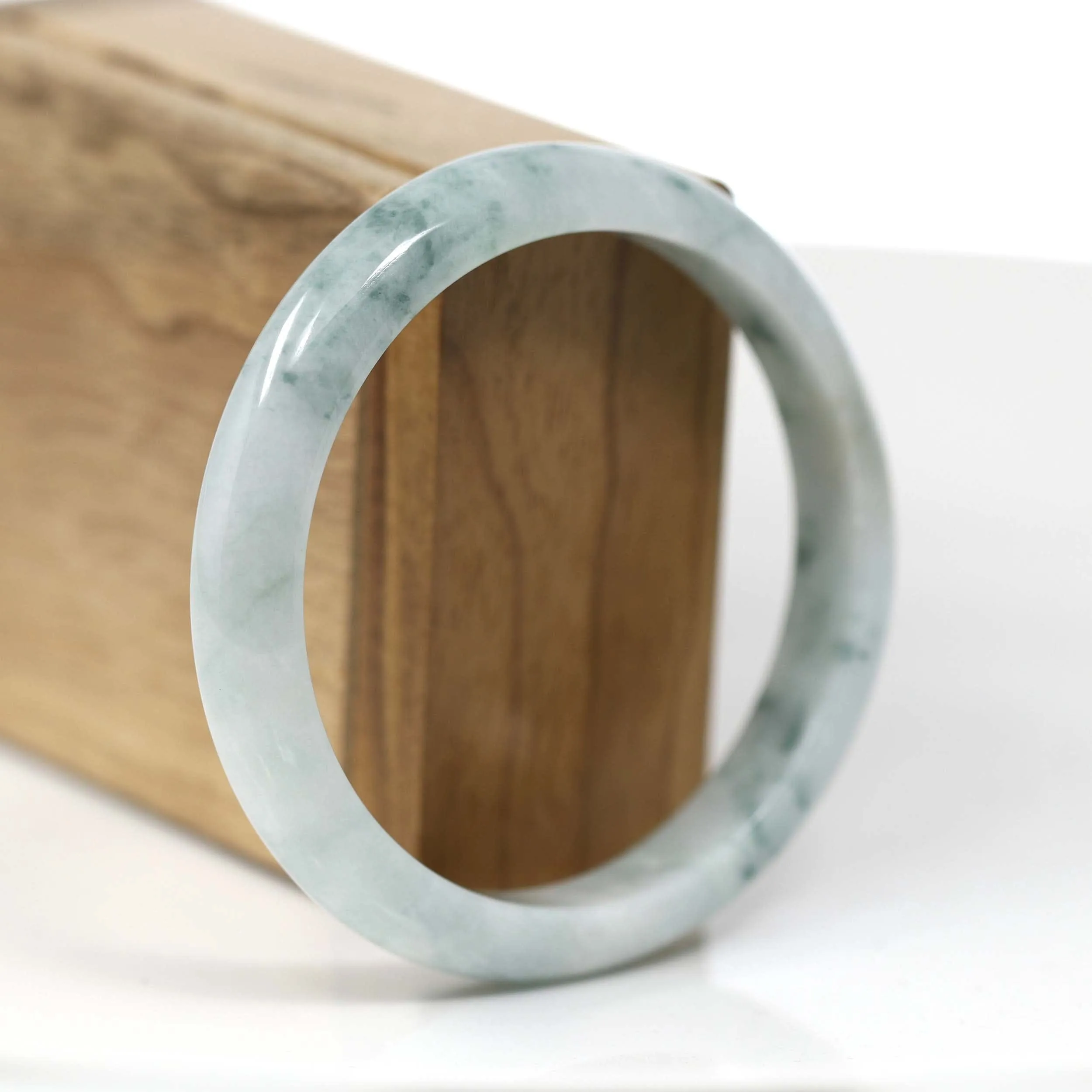 Burmese Blue-Green Jade Jadeite Bangle Bracelet (59.57 mm) T189