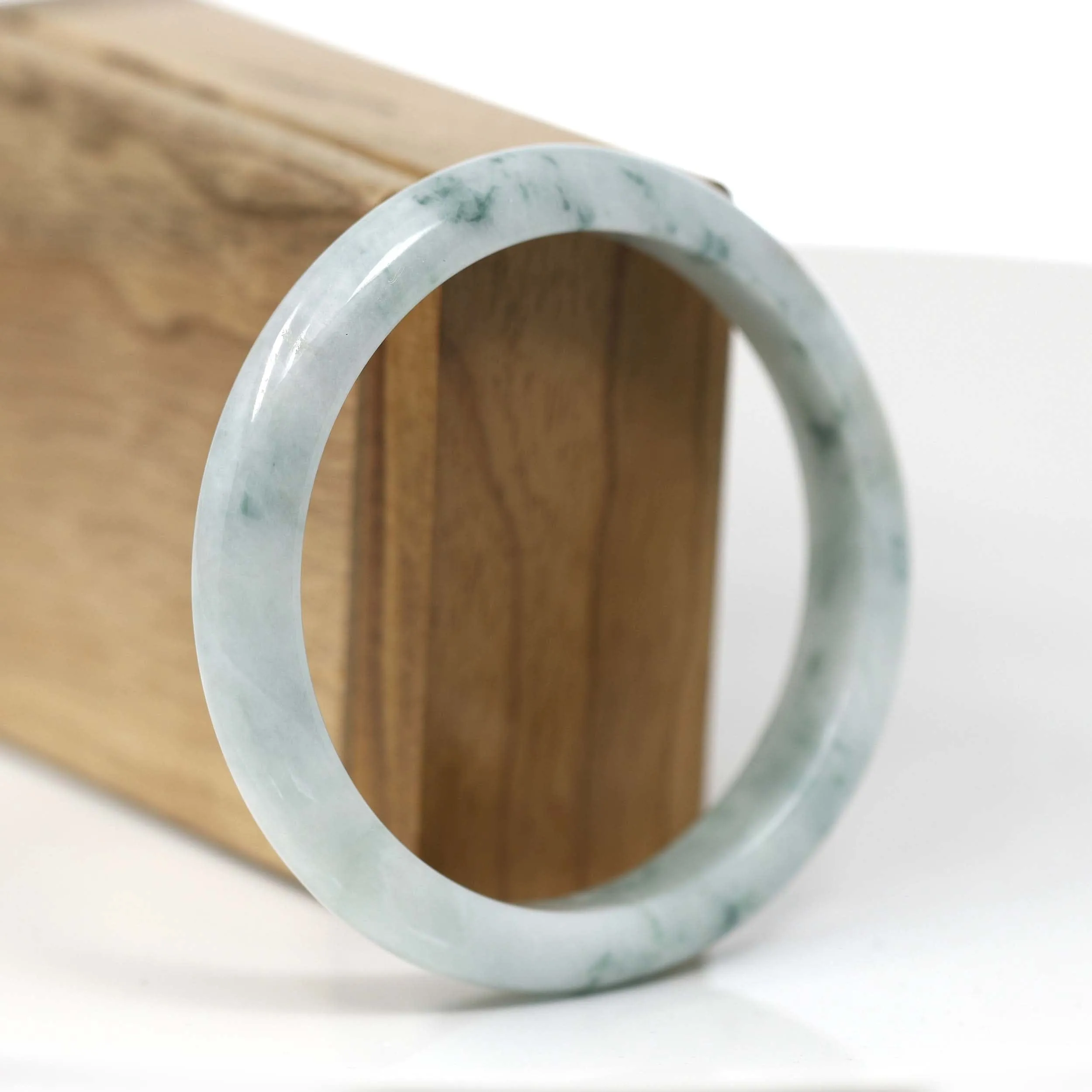 Burmese Blue-Green Jade Jadeite Bangle Bracelet (59.57 mm) T189