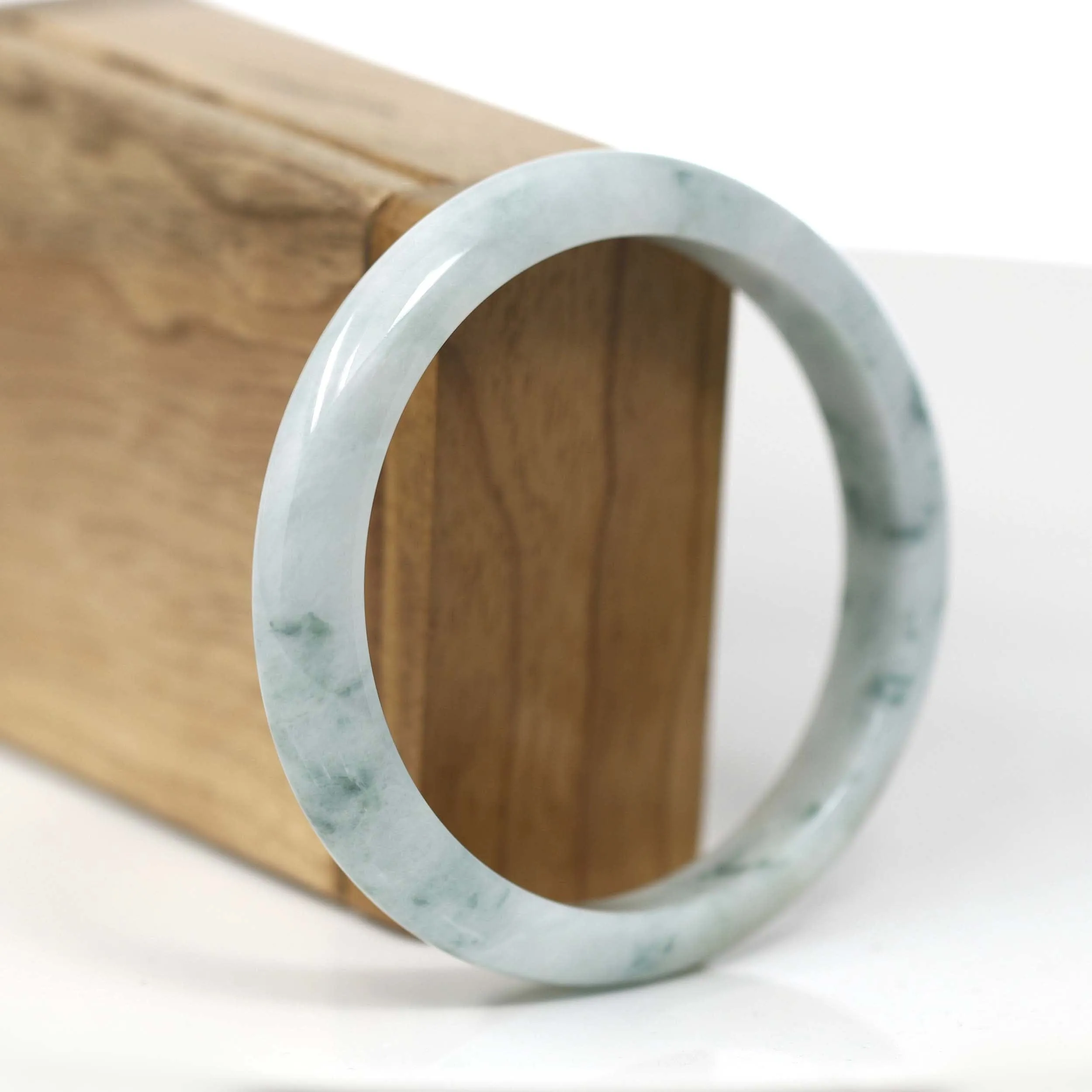 Burmese Blue-Green Jade Jadeite Bangle Bracelet (59.57 mm) T189