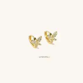 Butterfly CZ Helix Hoops, Gold, Silver SHEMISLI SH105