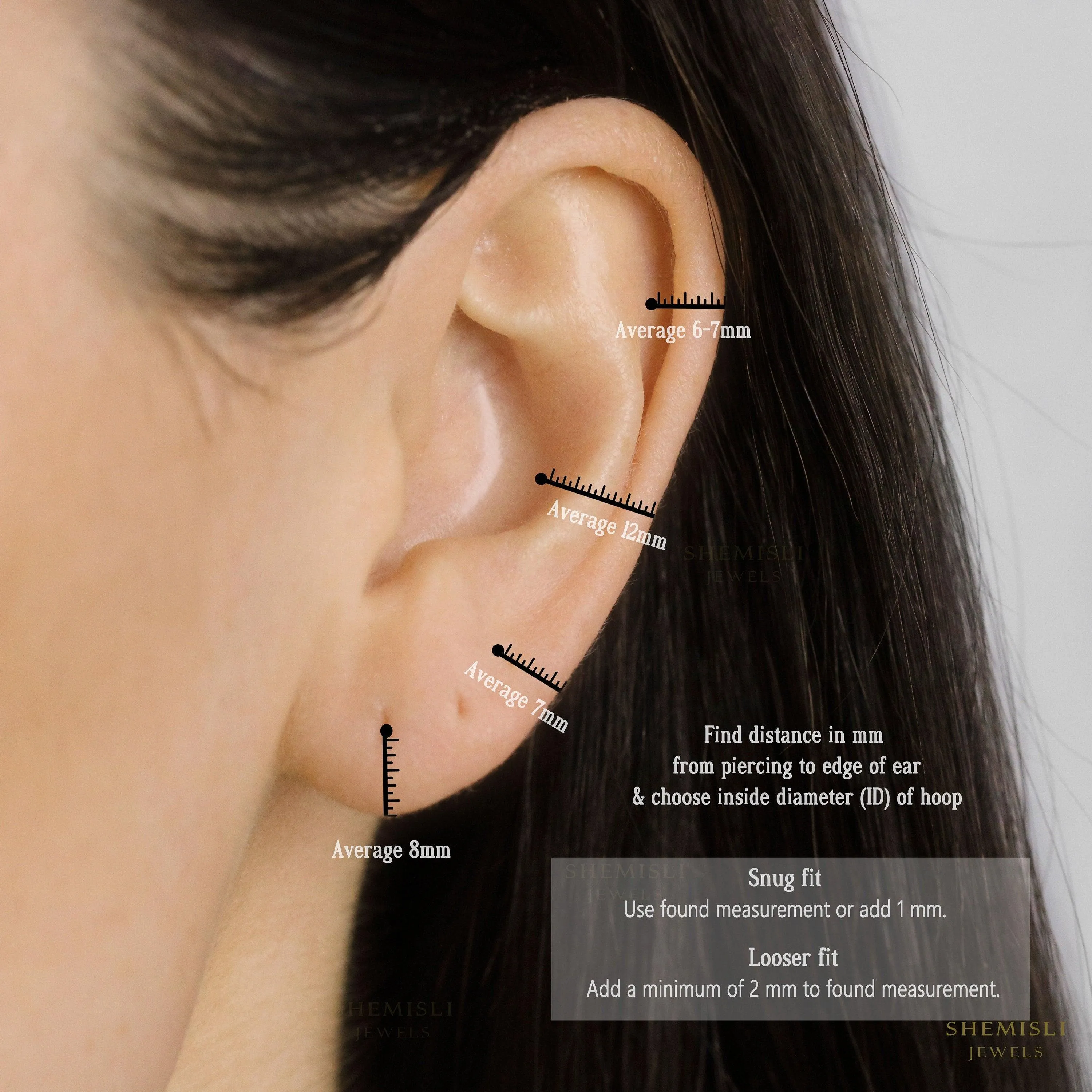 Butterfly CZ Helix Hoops, Gold, Silver SHEMISLI SH105