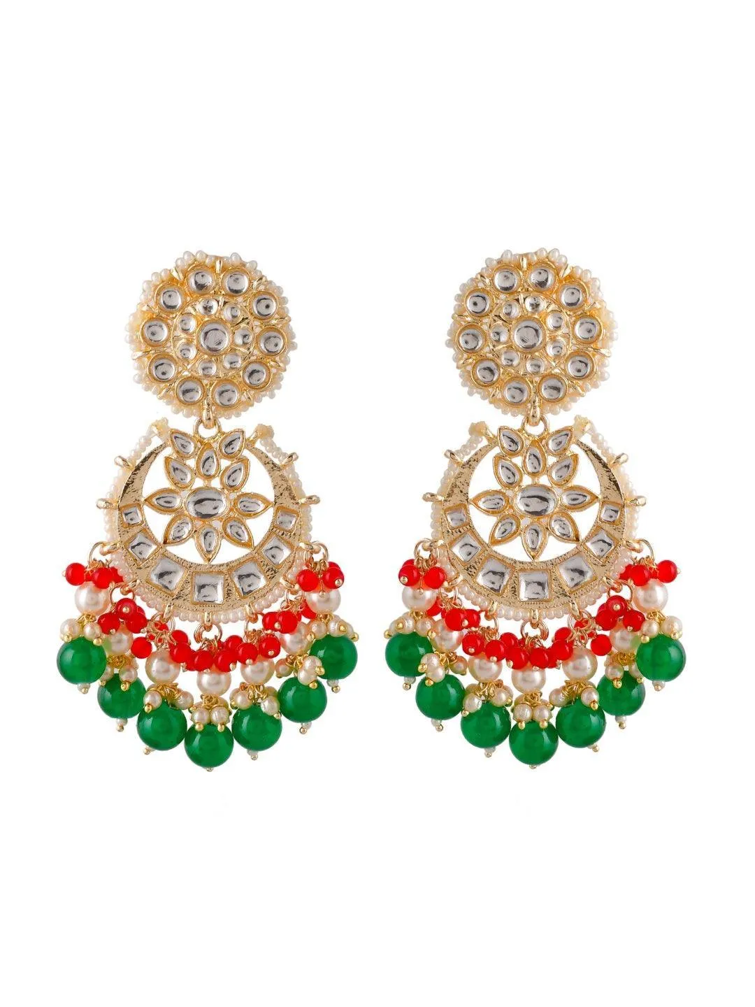 Chandbali Multicolor Kundan Earring