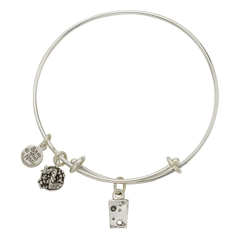 Cheese Wedge Charm Bangle Bracelet